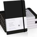 Lined Journal Notebook, 6Pack Hardcover Notebook for Men & Women  Journals for Writing, Work, School, Home & Daily Notes, 160 Pages  Medium A5, 5.7"x8", 100 gsm Thick Paper (Black)