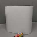 SUBEKYU 2.3 Gal Trash Can for Bathroom, Small Office Garbage Can for Kitchen, Slim Rectangular Waste Bin, Plastic, White