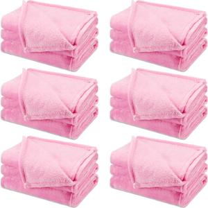 5 Pcs Fleece Sleepover Blankets for Girls Soft Fuzzy Throw Blanket Bulk Warm Flannel for Spa Slumber Movie Night Wedding(Pink,40 x 60 Inch)