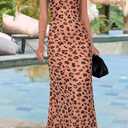 PRETTYGARDEN Womens Summer Dresses Spaghetti Strap Floral Maxi Dress Sleeveless Long Bodycon Dresses Wedding Guest Dress (M)