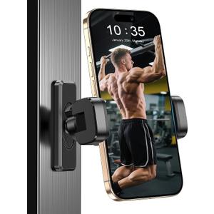 Gym Magnetic Phone HolderStrong Magnets- 360 Adjustable Magnetic Phone Mount, Phone Holder Gym Accessories for Men Women Compatible with All Smartphones 4.7-7"