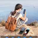 Solar Power Bank 40000mAh PD20W Fast Charging Portable Solar Charger | Built-in 4 Cables, 3 Ports, Dual Bright Flashlight, External Battery Pack for Camping, Hiking, and Outdoor Use, Black