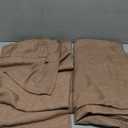 Mocha Mousse Linen Blend Curtains 84 Inch Length 2 Panels Set Back Tab Rod Pocket Light Filtering Semi Sheer Textured for Neutral Farmhouse Living Room and Bedroom Decor 52x84