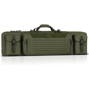 Savior Equipment Urban Warfare Tactical Double Long Gun Bag Case Backpack w/Pistol Handgun Case,51 Inch Olive Drab Green