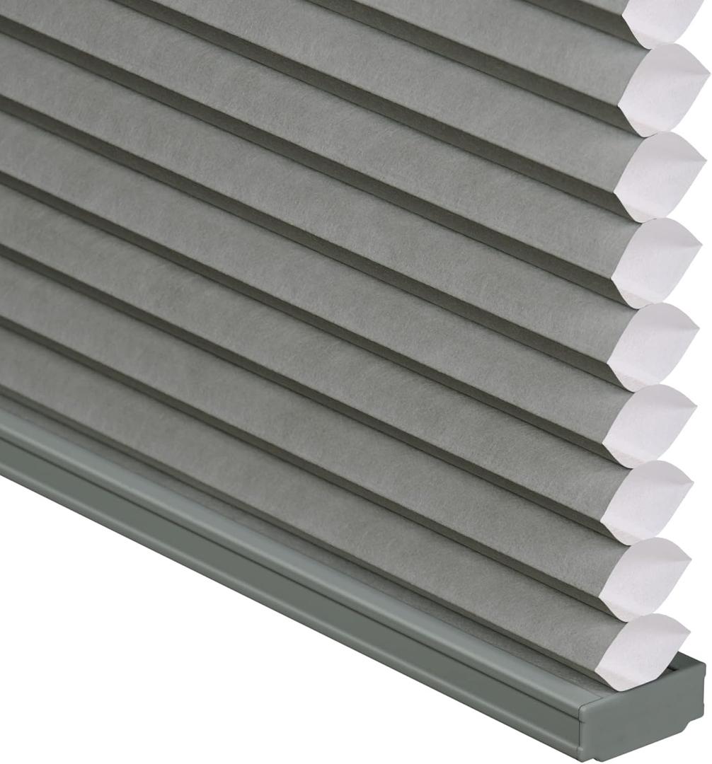 LazBlinds Top Down Bottom Up (TDBU) Cordless Cellular Shades, Light Filtering Honeycomb Shades Thermal Insulation Noise Reduction Blinds for Windows, 34" W x 64" H, Grey (Grey - Light Filtering)