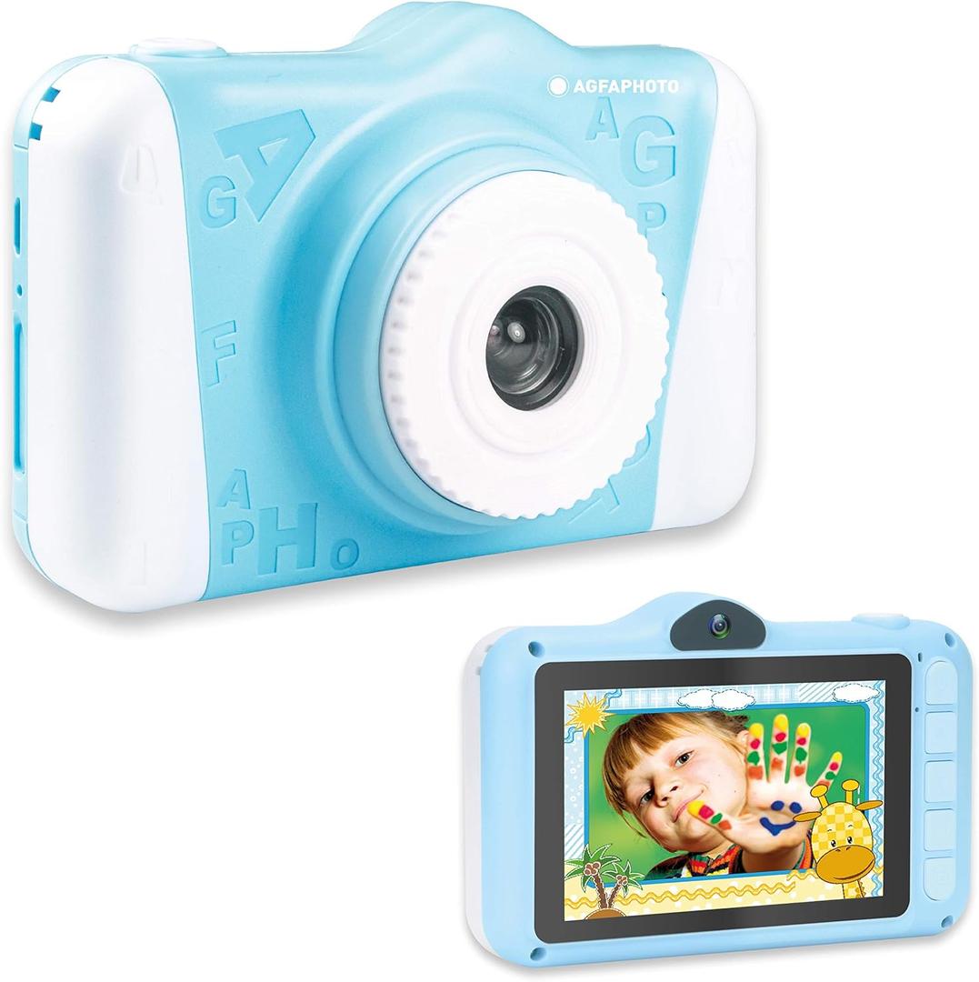 AGFA Photo Realikids Cam 2 - Kids Camera, Selfie Mode, Photo & Video, 3.5 inch LCD Screen, Photo Filters, Lithium Battery (Blue)