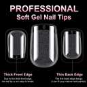 MEKK Short Square Nail Tips,240PCS Full Cover Half Matte Soft Gel Nail Tips,Pre-Shaped Nail Extensions for Home DIY & Salon Use - 12 Sizes