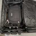 Rockland Journey Softside Upright Luggage Set,Expandable, Lightweight, Black, 4-Piece (14/19/24/28)