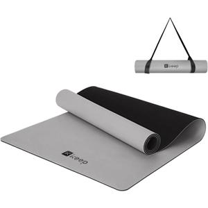KEEP Professional Yoga Mat for Women and Men, 5mm Non-Slip Natural Rubber for Superior Grip, Eco-Friendly, Premium 72"x26" Exercise Mat for Pilates, and Fitness Workouts, Grey