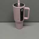 HydroJug Traveler - 32 oz Water Bottle with Handle & Flip Straw - Fits in Cup Holder, Leak Resistant Tumbler-Reusable Insulated Stainless Steel & Rubber Base - Gifts for Women & Men, Pink Sand