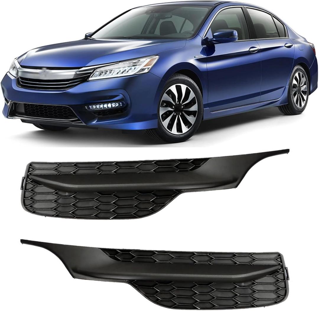 WFLNHB 2PCS Front Bumper Fog Light Cover Grilles Replacement for Honda Accord 2016-2017 Fog Light Bezels Driver and Passenger Side