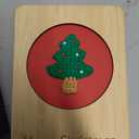 Della Stella Wooden Christmas Greeting Card, Handmade Christmas Card with Knitted Tree, Merry Christmas Card For Friends, Family