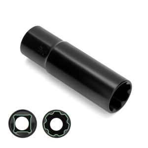 7 Spline Lug Nuts Key Socket, 1/2 Inch Drive Impact Square Tool - Quickly Remove M14x1.5, M14x2.0 and 9/16 Wheel Lug Nuts | 1 Pc (Black)