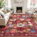 Floral Area Rug 8x10 for Living Room Bedroom