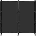 MAYOLIAH 4 Panel Privacy Screen Room Dividers 6FT Tall Portable Office Wall Divider for Rooms Separator 136"x20"x71", Black