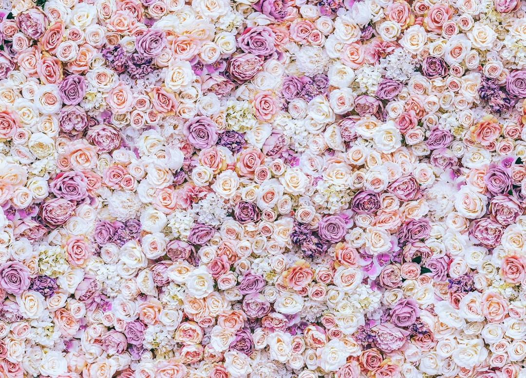 Pink Rose Wall Background Pink Flowers Backdrops Spring Floral Party Backdrop Rose Floral Girls Birthday Weeding Bckdrop Mother's Day Event Banner Photo Props, 12X10Ft