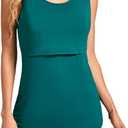 Sosolism Women's Nursing Tank Tops Sleeveless Breastfeeding Shirt Maternity Vest Pregnancy Clothes Green (L)