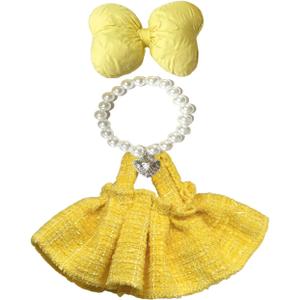 17cm Doll Clothes Set & Outfit Set for 17cm Dolls - Premium Fashion Dresses with Accessories, Luxury Chic Doll Clothing & Style Bundle Yellowish White