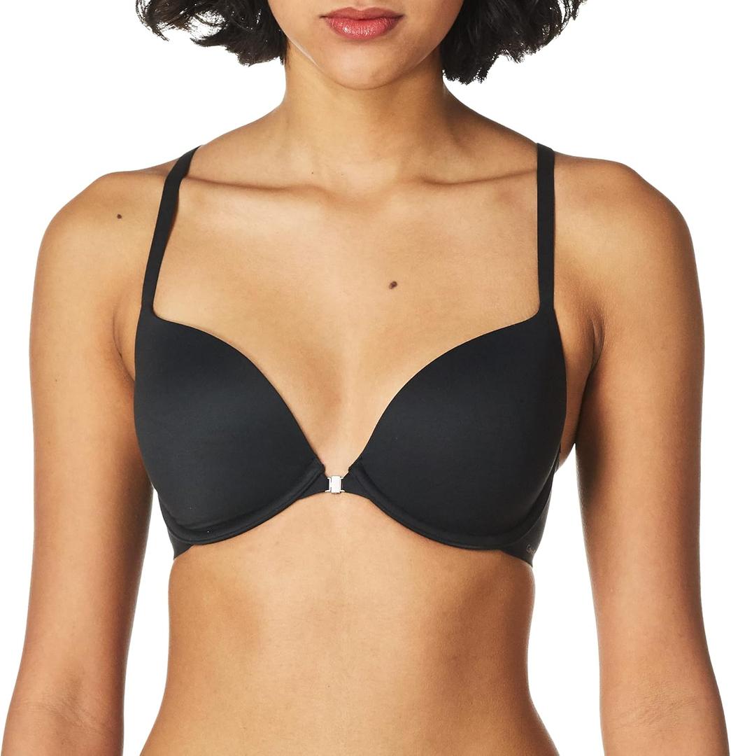 Calvin Klein Women's Perfectly Fit Lightly Lined Memory Touch Racerback Bra (32DD, Black)