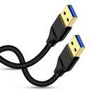 USB A to USB A Cable 10FT Extra Long USB 3.0 Cord Type A Male to Type A Male Cable High Speed USB 3.0 Data Transfer Cord for Hard Drive Enclosures,Laptop Cooler Cooling Pad Fan,DVD Player,Computer