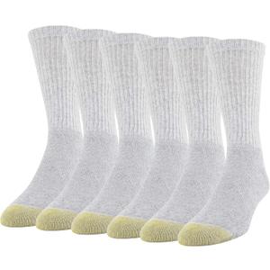 GOLDTOE Men's 656S Cotton Crew Athletic Socks (Multipack) (Large)