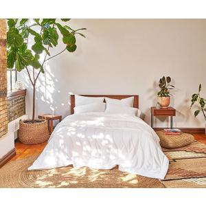 Buffy Breeze Comforter - Soft 100% Eucalyptus Lyocell, Cooling, White Lightweight Summer Duvet Insert with Corner Tabs (King/Cal King)