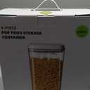 Ankou Airtight Food Storage Container with Pop Lid & 130ml Scoop, 4L/4.2qt *4 BPA-Free Cereal, Rice, Flour, Pasta & Snack Container, Stackable & Durable,Kitchen Pantry Organizer