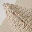Kevin Textile Throw Pillow Covers Soft Corduroy Decorative Set of 2 Boho Striped Pillow Covers Pillowcases Farmhouse Home Decor for Couch Bed Sofa Living Room 26x26 Inch Beige