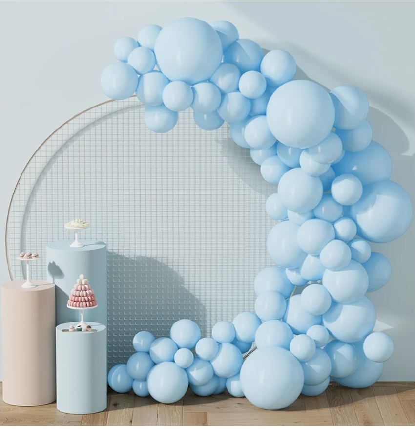 Pack Of 2 DECOCKRAT LightBlue Latex Balloons Kit - 110PCS Party Balloons, 12'' Helium Balloon Set with Ribbon, Perfect for DIY, Birthday, Baby Shower, Wedding, Anniversary & Holiday Decoration