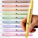 10 Pack Bible Safe Highlighters - Pastel Color, Wax Highlighters No Bleed, Scripture Markers for Journaling, Study Accessories and School Supplies