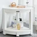 KaimuBench Corner Shower Stool for Inside Shower Waterproof, Poly Lumber Bathroom Shower Corner Bench Seat, Plastic Shower Chair Seat, Shower Shaving Foot Rest with Adjustable Feet, Non-Slip, White