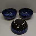 KOOV 24 Ounce Soup Bowl Set, Porcelain Cereal Bowls Microwave And Dishwasher Safe, Ceramic Kitchen Bowls For Oatmeal Breakfast, Chip, Rice, Reactive Glaze Set of 3, Nebule Blue