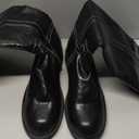 Women's Knee High Wide Calf Platform Riding Boots - Side Zipper, Buckle, Comfortable Tall Boots - Chunky Low Heel, Classic Round Toe - for Women (9, Black)