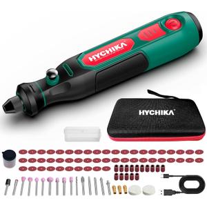 HYCHIKA Mini Cordless Rotary Tool Kit - 89PCS Accessories for Drilling, Sanding, Polishing, Engraving, 3.6V Multi Tool with Variable Speed, USB-C Charging, Ideal for DIY fine Work.