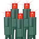 Brizled Red Christmas Lights, 33ft 100 LED Christmas String Lights, 5mm Wide Angle Mini Xmas Tree Lights, 120V UL Certified Connectable Xmas Light for Tree Party Wedding Home Indoor Outdoor Decoration