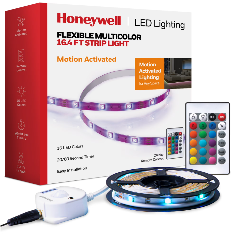 Honeywell LED Lighting. Flexible Multicolor 16.4ft Strip Light. Weather Proof