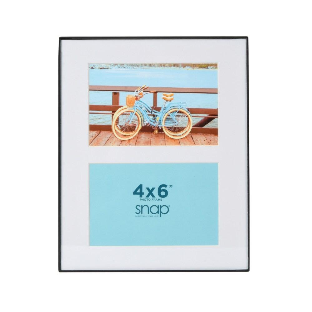 Snap® 8x10 Matted 2 Opening Front Load Photo Frame - Black