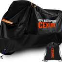 Cekure Heavy Duty Motorcycle Cover Waterproof Outdoor 240D Oxford Fabric with Heat Sealed Seams Ultra Waterproof Fits up to 88.6" All Weather Scooter Cover for Sport Bike with Carry Bag