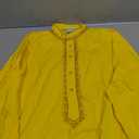 SKAVIJ Mens Cotton Henley Shirts Casual Band Collar Kurta Long Sleeve Embroidered Top T-Shirt, L