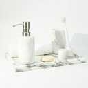 Real Luxurious Natural Marble Vanity Tray Genuine Marble Storage Tray for Home Decor Stone Tray for Bathroom/Kitchen/Vanity/Dresser Non-Resin/(arabescato)