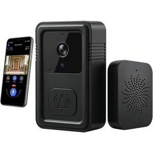 Video Doorbell Camera Wireless with Chime, Live View 2-Way Audio, Smart Ring Doorbell with HD Night Vision, Rechargeable Battery-Powered, 2.4GHz Wi-Fi Support, Cloud Storage, Advanced Home Security.