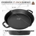 BUCABUCA Pre-Seasoned Cast iron Skillet,Frying Pan,Chef's Pan,Large Skillet,Cast Iron Camping Pan (17 inch)