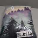 4Pcs Misty Forest Shower Curtain Set Nature Woodland Waterproof Bath Curtain with 12 Hooks Pine Tree Fog Bathroom Decor with Non-Slip Rugs, Toilet Lid Cover Bath Mat for Bathtubs, Purple