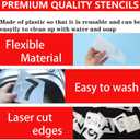 YEAJON 5 Inch Letter Stencils and Numbers, 36 Pcs Alphabet Art Craft Stencils, Reusable Plastic Templates for Wood, Wall, Fabric, Rock, Signage