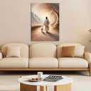 Jesus Leaves The 99 Sheep Canvas Wall Art Jesus And Lamb Picture Wall Decor Christ The Good Shepherd Lost Lamb In Poster Print Painting for Living Room Bedroom Church Home Decoration Prepare To Hang