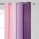 Estelar Textiler Pink and Purple Ombre Blackout Curtains 90 Inches Long 2 Panels Set, Thermal Insulated Gradient Drapes for Bedroom, Full Room Darkening Energy Saving Curtains for Living Room, 52"W x 90"L (Pack of 2), Pink and Purple