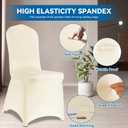 100 Pieces Ivory Chair Covers - Versatile Stretch Polyester Spandex Dining Chair Slipcovers for Dining, Party, Wedding, Banquet, and More