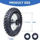 3.00-14 90/100-14 Dirt Bike Rear Rim Wheel Tire With 15mm Bearing for 125cc 140cc 150cc 160cc Kayo TT140 TTR125 RM80 RM85 KLX140R DB17 DB27X-Motos Apollo RFZ DB-X18 SSR SR150 Baja Pit Bike