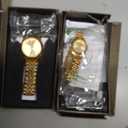 MASTOP Couple Watches Swiss Brand Golden Watch Men Women Stainless Steel Waterproof Quartz Watch…
