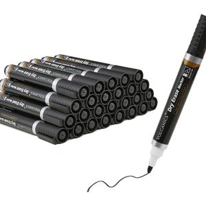 Volcanics Jumbo Black Dry Erase Markers Whiteboard Pens Low Odor Whiteboard Markers Pack of 70